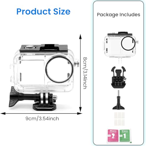 Image of ZORBES Waterproof Case for DJI Action 5PRO /4 /3 with Anti-Fog Underwater Housing Shell Cage Supports 50M /164FT Deep Diving Scuba Snorkeling Swimming with Quick Release Screw, Camera Accessories