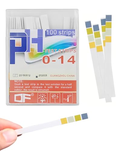 HUVZOR 100 Tiras reactivas de pH Papel de Prueba de tornasol Rango de medición 0 14, Pruebas Ácido Base con Escala Cuatricromática   Uso en Acuarios, Laboratorios y Hogar