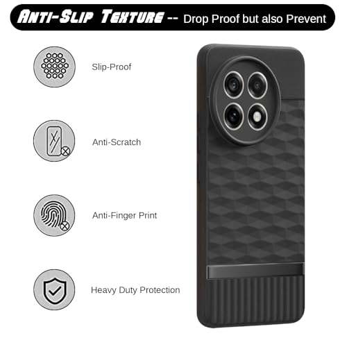 Image of Shockproof Case for OnePlus 13R 5G | Full Camera Protection | TPU Flexible Back Cover for OnePlus 13R 5G (Matte Black)