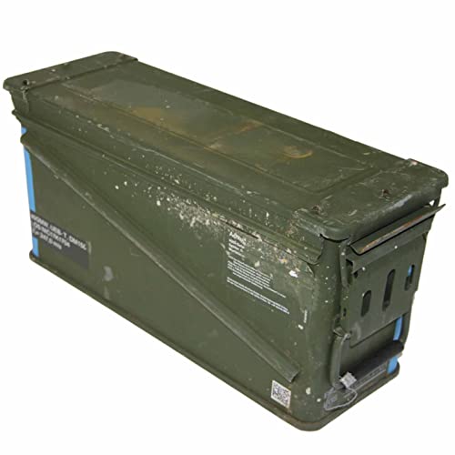 Original Bundeswehr Munitionskiste gebraucht Transportbox wasserdicht 48 x 16 x 25.2 cm Stahl Versorgungsnummer 8140-12-342-3637