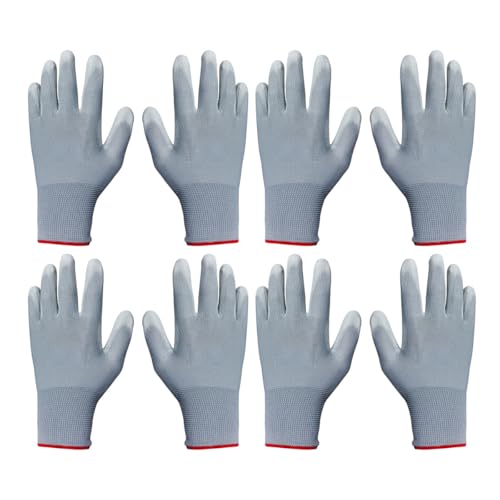 Anti-Static Nylon Vinyl Work Gloves (4 Pairs)