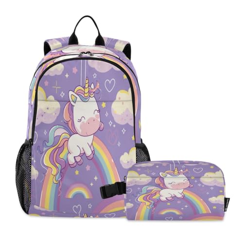 Sac à dos étudiant motif licorne pour la rentrée et le pique-nique