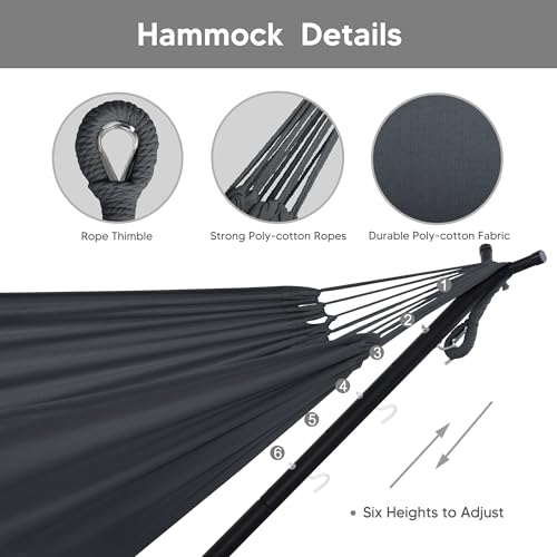 Image of SUNCREAT 2-in-1 Hammocks Outdoor Hammock and Stand, Patented, Dark Grey
