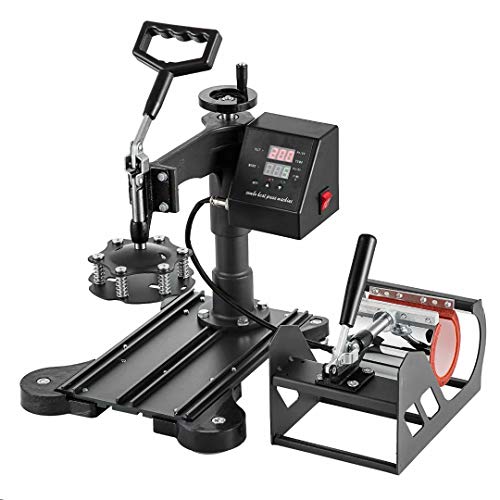 SmarketBuy Heat Press 12x15 Inch Swing Away Design Heat Transfer Machine for T Shirts Hat Mug Plate (5 in 1)