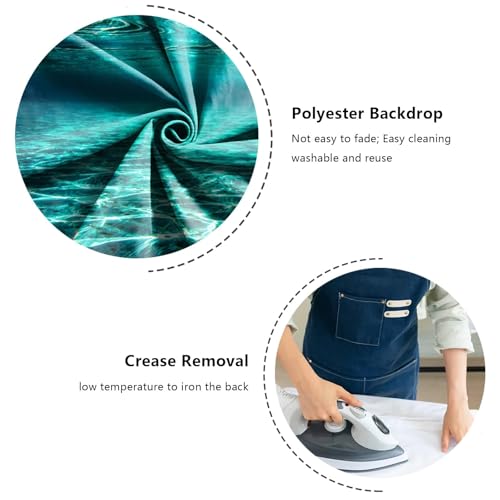 Image of YongFoto Fish Tank Background 48x24 inch Turquoise Clear Water Ripple Lakebed Undersea Ocean Floor Underwater Seabed Polyester Backdrop Reptile Habitat Terrarium Aquarium Background