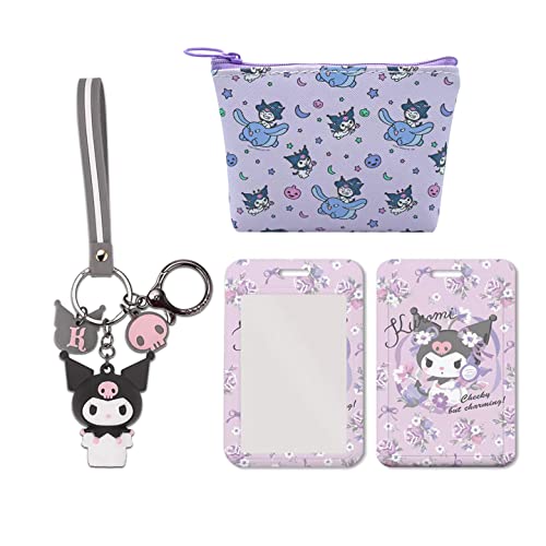 Image of Cartoon Gift Set for Girl Women-Kaychain,ID Card Holder,Coin Purse