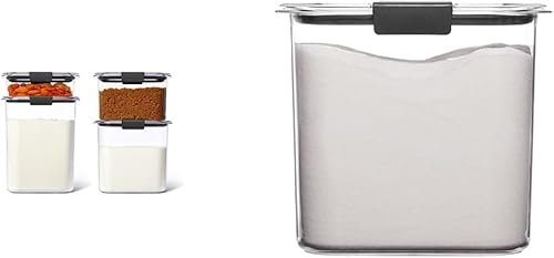 Rubbermaid Brilliance - Recipientes de almacenamiento de alimentos sin BPA con tapas, herméticos, resistentes a las manchas, aptos para lavavajillas