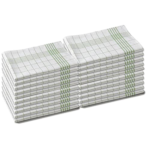 aqua-textil 20er Set Geschirrtücher Reine Baumwolle 50 x 70 cm kariert grün Küchentücher Oeko-TEX