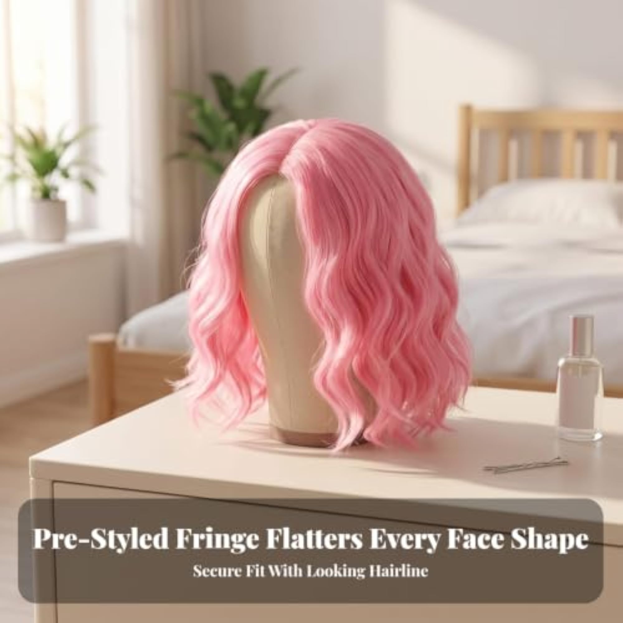 Heat-Resistant Shoulder-Length Layered Synthetic Hairpiece for Cosplay