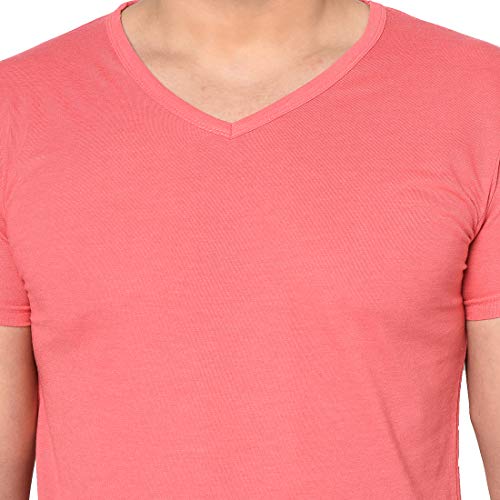 Image of Men's Cotton Blend Half Sleeve V Neck Tshirt
