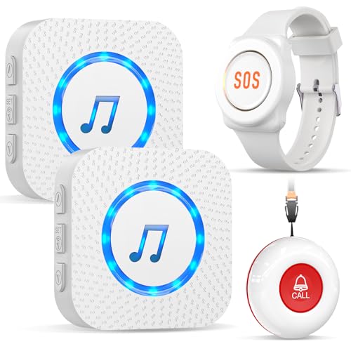 ChunHee Pulsante Allarme Anziani Braccialetto Allarme senza fili per Anziani,Campanello