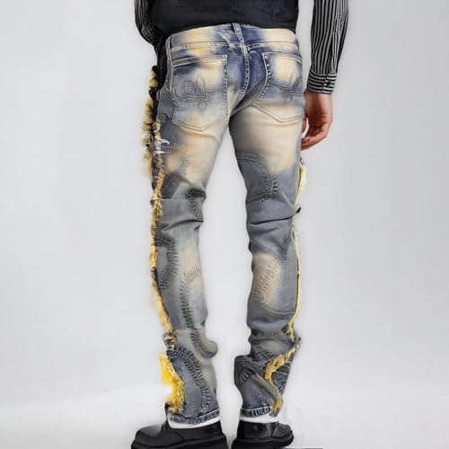 Mens Baggy Jeans Casual Stylish Blue Wide Leg Jeans Hip Hop Pants Oversized Work Carpenter Denim Pants Y2k Clothes2