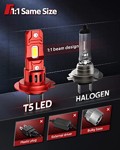 Torchbeam H7 Led Bulbs 18000 Lumens, 60W 600% Brightness 6000K Cool White, Plug And Play Halogen Replacement Led Bulb, Pack Of 2 #TOP5