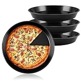 APACALI 4 teglie per pizza, rotonde da 32 cm, in acciaio inox con rivestimento antiaderent...