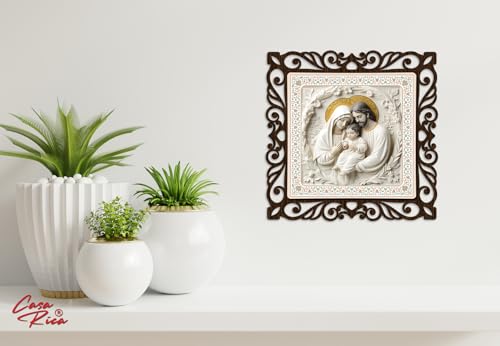 Image of jesus holy family photo frame painting wall hanging home decoration for wall (12inch x12inch) (JIS 061) laser cut