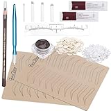 Fenshine Eyebrow Microblading Kit, Permanent Tattoo Practice Set with Blades, Pigment, Practice Skin, Ruler, Repair Gel, Ring Cup, Finger Gloves, Pencil