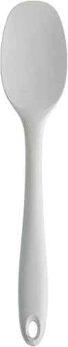 RSVP International Ela's Favorite - Cuchara de silicona para espátula, color blanco, 11 pulgadas, silicona sin BPA, mezcla de pilas gruesas, salsas