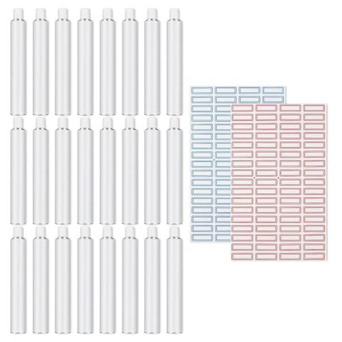 Zeizafa 24 recipientes de pintura de aluminio vacíos de 20 ml, tubos de pintura en blanco portátiles para artistas, estudiantes y proyectos de bricolaje