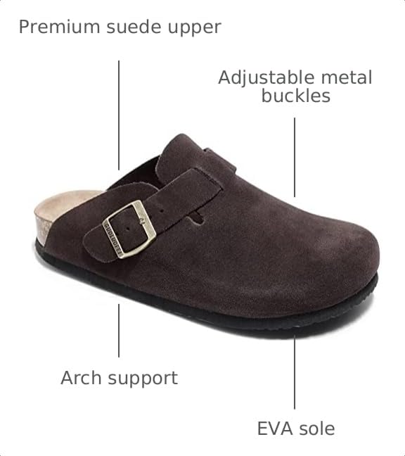 Image of Clogs for Women and Men,Womens Suede Clogs-Mules Womens /Mens House Slipers with Arch Support
