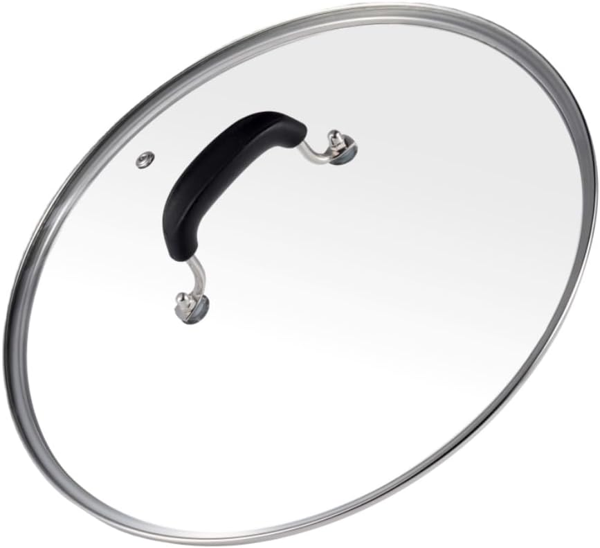 Glass Lid for Pots and Pans, 12-1/2 Inch (11-3/4 Inch Inner Diameter) Tempered Glass Top with a Steam Hole, Frying Pan Cover