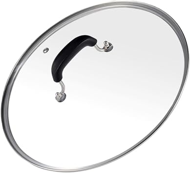 Glass Lid for Pots and Pans, 12-1/2 Inch 11-3/4 Inch Inner Diameter | Tempered Glass Top with a Steam Hole, Frying Pan Cover