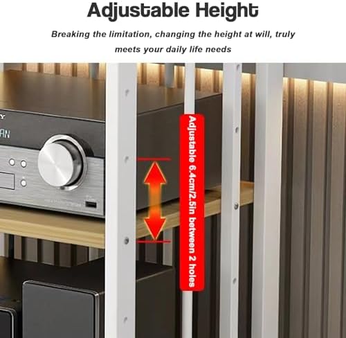 Close-up of adjustable height mechanism on the AV media stand.
