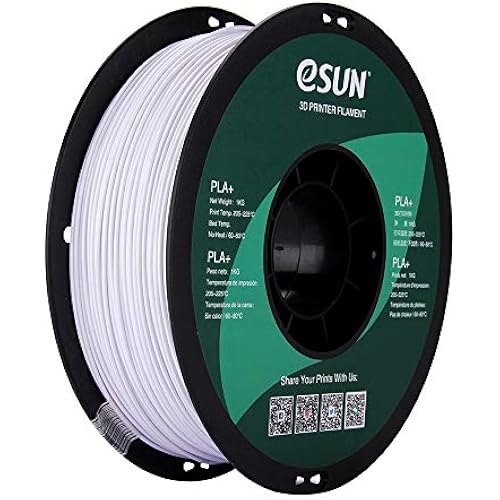 eSUN PLA PRO (PLA+) 3D Printer Filament, Dimensional Accuracy +/- 0.03mm, 1kg, Plastic Spool, 1.75mm, Cool White