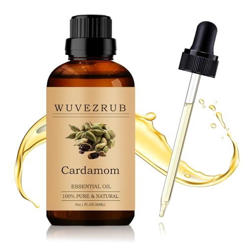 Wuvezrub Cardamom Essential Oil 30ML - 100% Pure and Natural Oils for Aromatherapy Diffuser - 1 Fl Oz/Cardamom