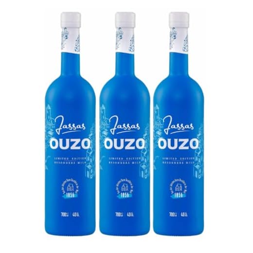 Jassas Ouzo 40% 3x 0,7l | Besonders mild | Limited Edition | Älteste Ouzo Destillerie der Welt 1856 | Premium Flasche