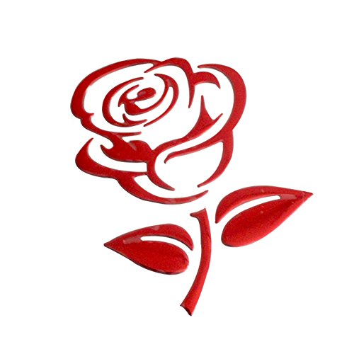 Auleset Rétroviseur Voiture Autocollant Déco Rose Fleur Réfléchissant Rouge