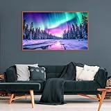 5D Diamond Art Painting Kits for Adults, Large Aurora Full Drill Diamond Dots Paintings for Beginners, Borealis Round Paint with Diamonds Pictures Gem Art Painting Kits DIY Crafts Kits 19.6X11.8 in - Image 3