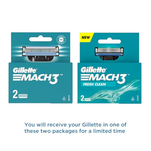 Image of Gillette Mach3 Men New Blade Razor - 1 Count & Mach 3 Manual Shaving Razor Blades - 2S Pack (Cartridge)