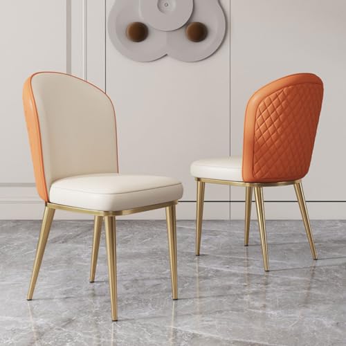 Juego de 4 sillas de comedor tapizadas modernas con respaldo de piel sintética y patas de metal, color gris, ideal para comedor, cocina, salón, recepción, mostrador o espacio de esquina