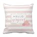 Hello Gorgeous Pink Stripe Blush Peony Floral Throw 1818 pillow Case