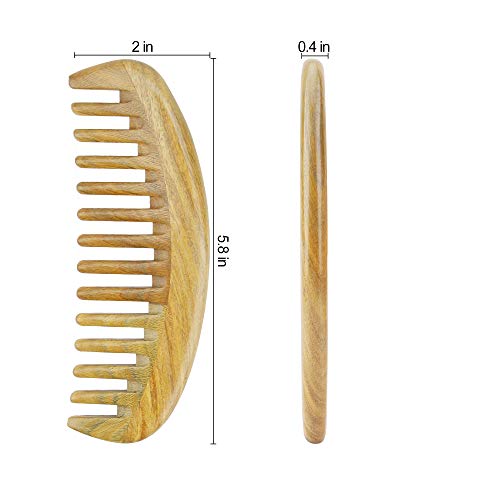 Onedor Handmade 100% Natural Green Sandalwood Hair Combs - Image 2