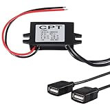 DIANN 12V to 5V 3A 15W Buck Converter Module - Dual USB Female DC Power Adapter - Car Power Converter