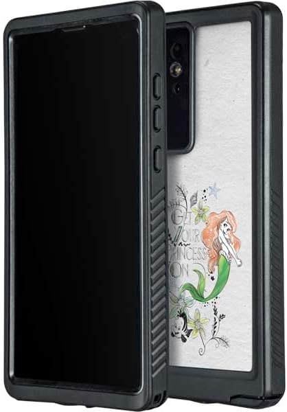 Skinit Waterproof Phone Case Compatible with Galaxy S24 Ultra - Officially Licensed Disney The Little Mermaid Ariel and Flounder Art Design