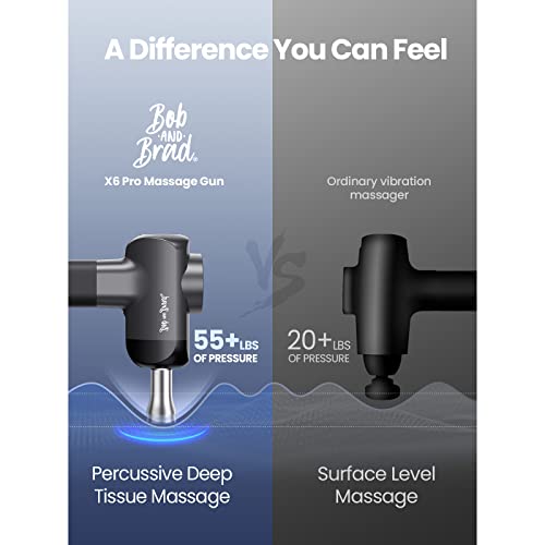BOB AND BRAD X6 Pro Massage Gun Deep Tissue Percussion with Metal Head Therapy, Professional Muscle Massage Gun for Athletes, Electric Massager Gun for Pain Relief, Gift for Men Women Dad Mom by BOB AND BRAD - Image 4