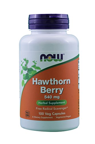 NOW Hawthorn Berry 540mg, 100 Veg Capsules (Pack of 4)
