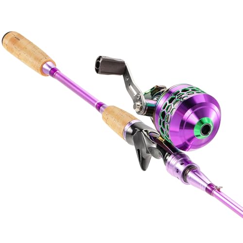 Souagyilang Spincast Fishing Rod Reel Combo,2 Pieces Medium Heavy Pole with Super Smooth Reel Trouble-Free Push-Button Bait Casting Design 1.8