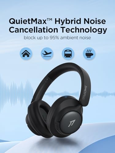 Image of 1MORE Wireless Bluetooth Noise-canceling Headphones - HQ31 SonoFlow SE Over-Ear Headphones with Hi-Res Audio, 90H Playtime, Clear Calls, Preset EQ Via App, Comfort for Home Office Travel(Black)