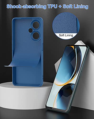 Image of DIZORO Microfiber Candy Case Compatible for Oneplus Nord CE3 Lite 5G Smooth Touch Cushion Liquid Soft Silicone Gel Rubber Phone Cases Non-Slip Full Body Protective Shockproof Back Cover - Blue