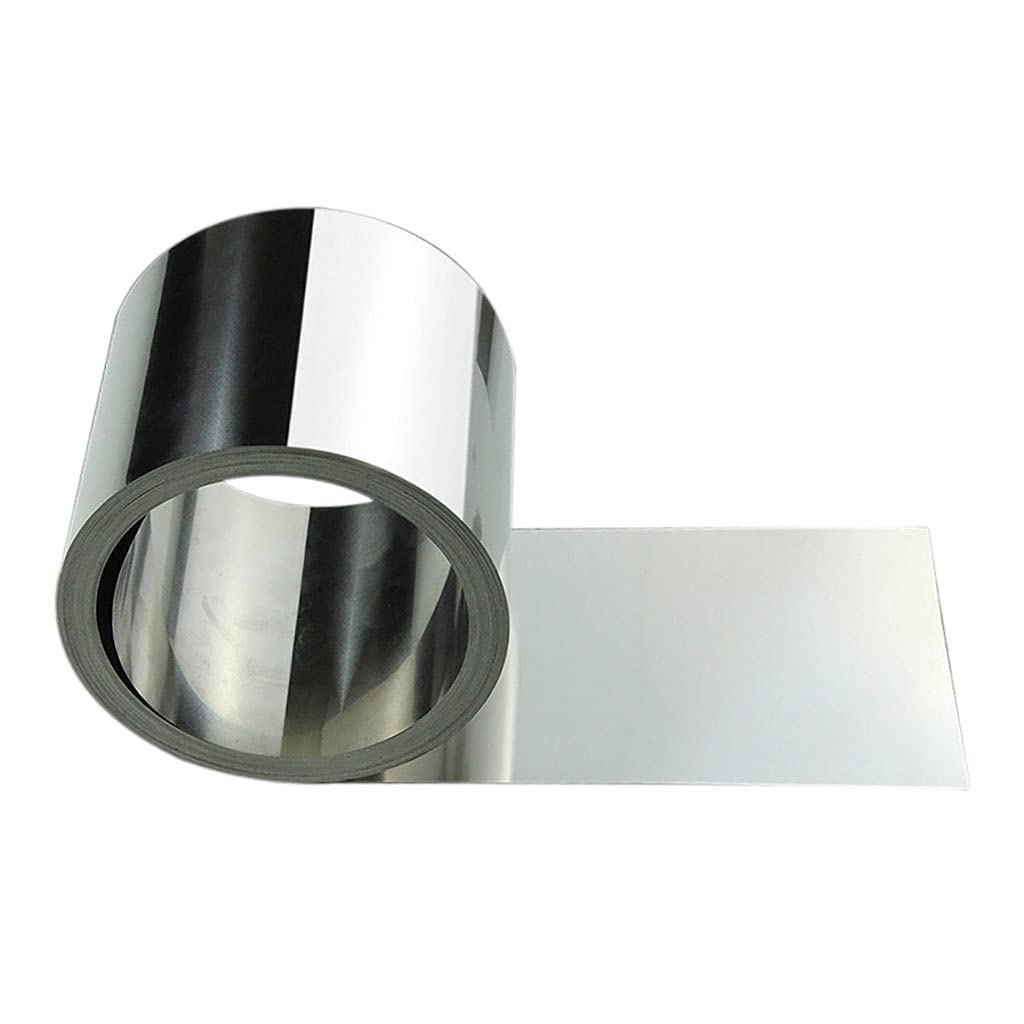 Rotoli di lamina metallica, 1 pz 100x1000mm Lamiera sottile in lamiera di acciaio inossidabile 304, spessore 0,05/0,06/0,07/0,08/0,09/0,1/0,15/0,2/0,25/0,3 Lamina nichelata(0.6x100x1000mm)