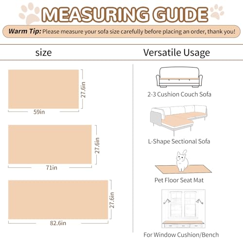 OTOB Capa protetora de sofá para cães, lavável, antiderrapante, aceita animais de estimação, capas d