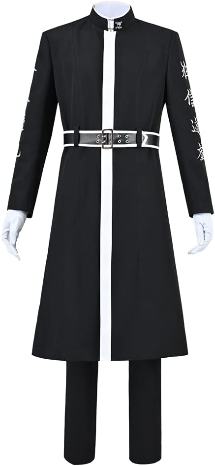 Rindo Haitani Cosplay Costume Halloween Tenjiku Trench Pants Uniform Suit Full Set Black