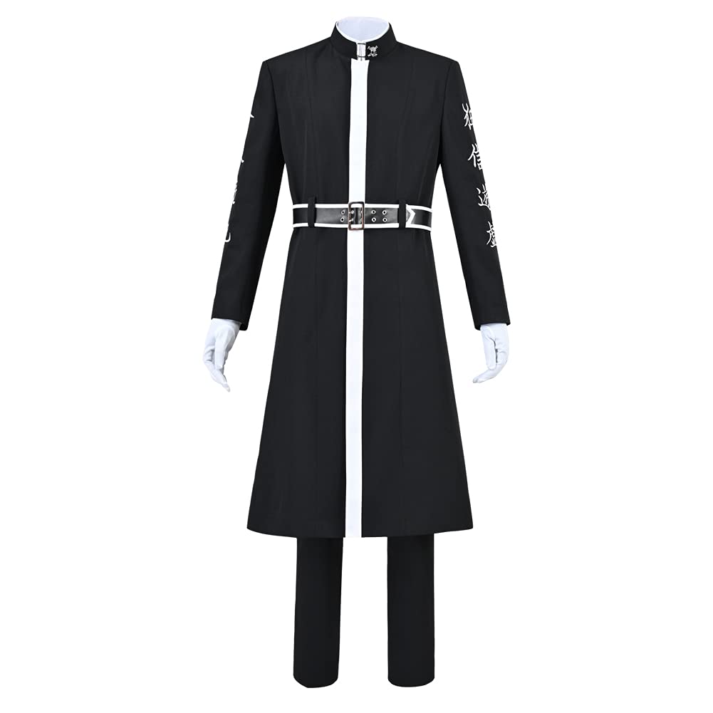 Rindo Haitani Cosplay Costume Halloween Tenjiku Trench Pants Uniform Suit Full Set Black