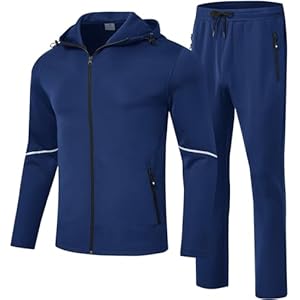 Rdruko Men’s Track Sweat Suits 2 Piece Set Sweatsuits Tracksuits Jogging Workout Gym Athletic Suits with Hood