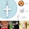 NICENEEDED Cremation Cross Necklace for Ashes, Cross Urns Locket Pendant, Sliver Ashes Holder Necklace Stainless Steel Memorial Jewelry Hanging Ornament - In loving memory #3