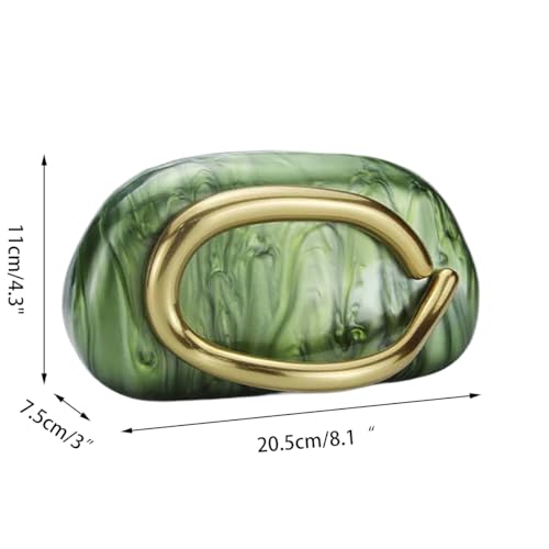 Image of Women Acrylic Clutch Box Metal Handle Evening Bag Trendy Ladies Shoulder Crossbody Purse for Wedding Party Causal