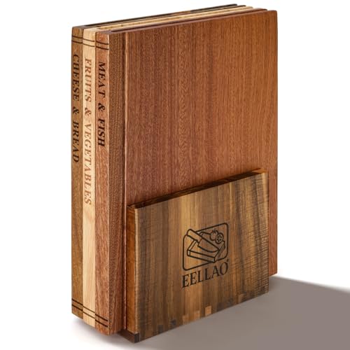 Set de 3 tablas de cortar con soporte de madera miniatura 1